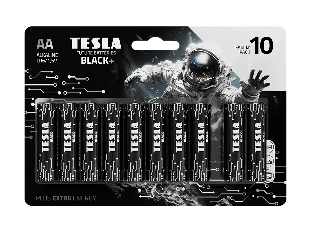 TESLA BATTERIES  Black+ AA 10шт