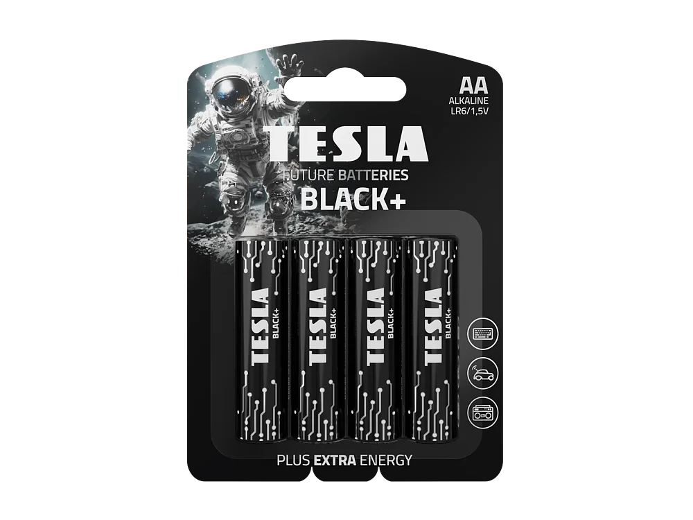 TESLA BATTERIES  Black+ AA 4шт