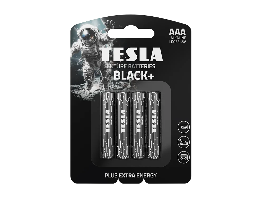TESLA BATTERIES  Black+ AAA 4шт