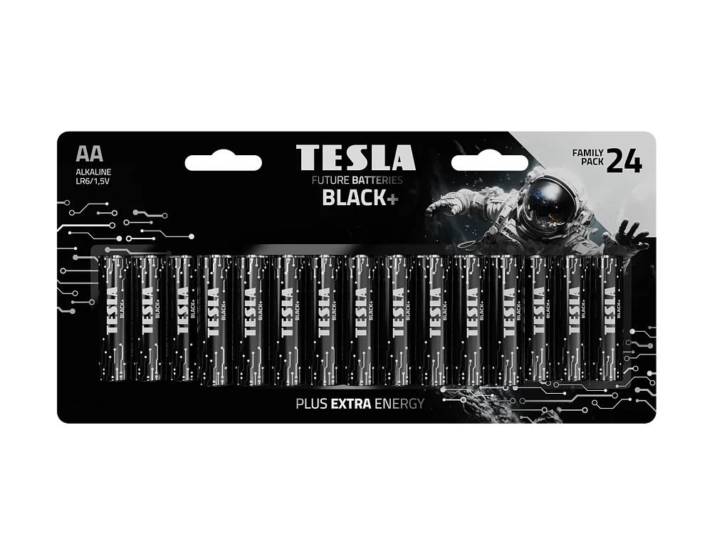 TESLA BATTERIES  Black+ AA 24шт