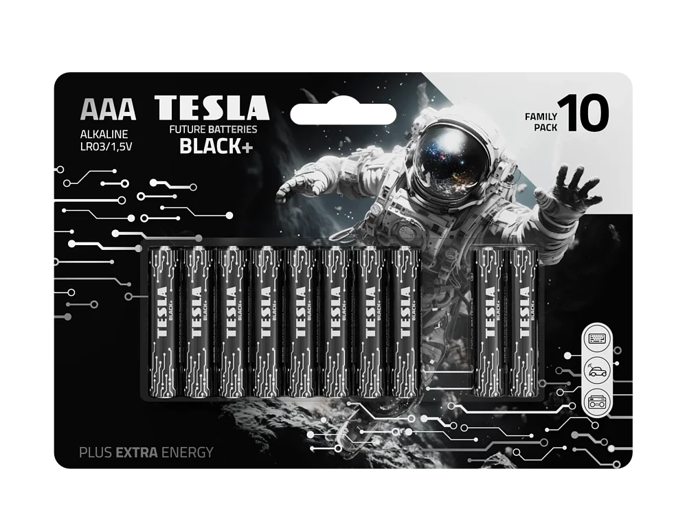 TESLA BATTERIES  Black+ AAA 10шт
