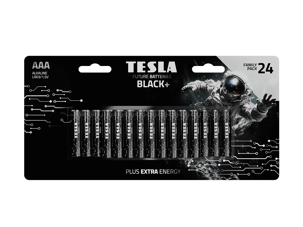 TESLA BATTERIES  Black+ AAA 24шт